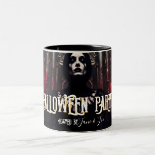 Halloween-Party - Dunkelgotische Einladung Zweifarbige Tasse