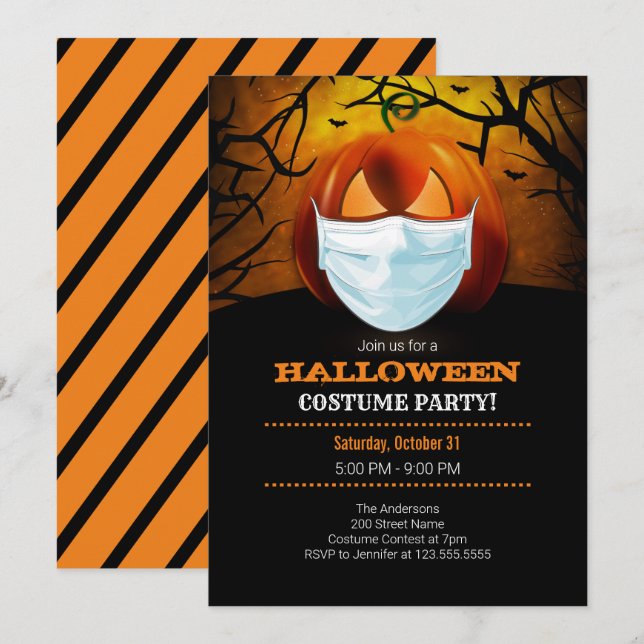 Halloween-Party Einladung (Vorne/Hinten)