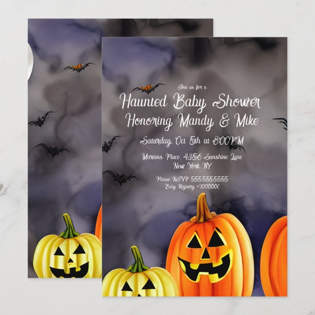 Halloween-Party Einladung (Vorne/Hinten)