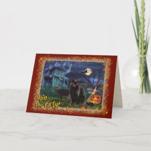 Halloween-Party-Einladung Dankeskarte