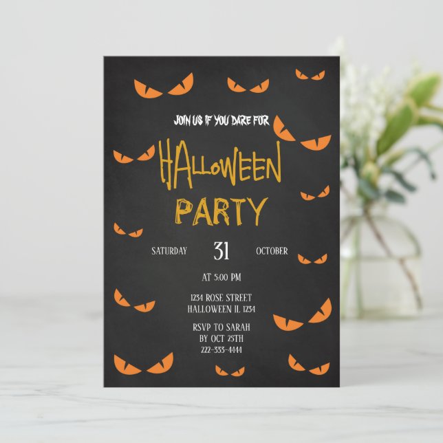 Halloween-Party-Einladung Einladung (Stehend Vorderseite)