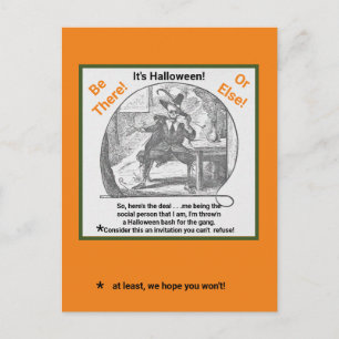 Halloween-Party-Einladung/Gruseliger Skelett in An Postkarte