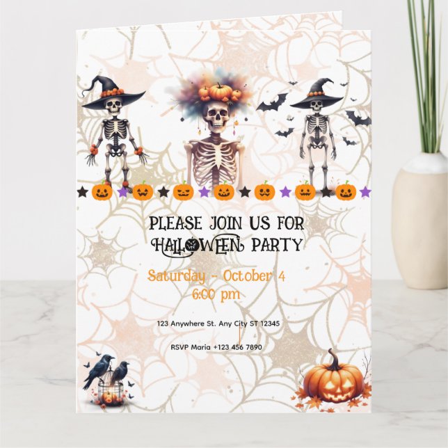 Halloween-Party Einladung Grußkarte (Vorderseite)
