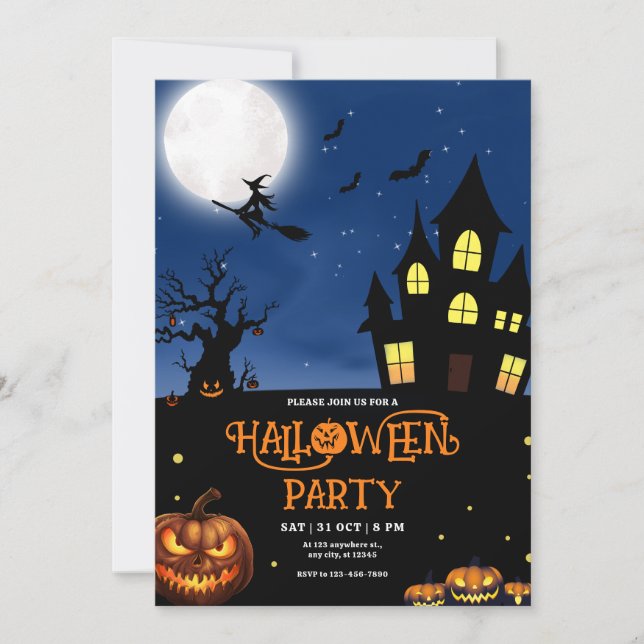 Halloween-Party-Einladung, Halloween-Kostümteil Einladung (Vorderseite)