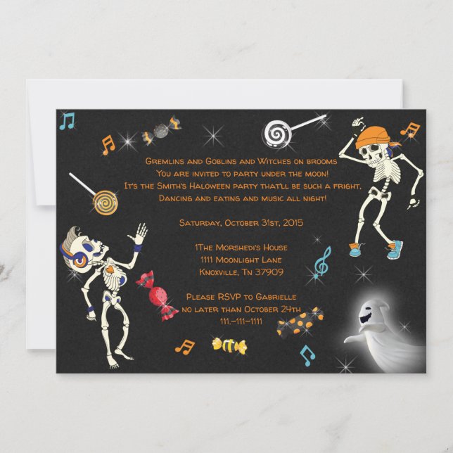 Halloween-Party-Einladung, Halloween-Tanzveranstal Einladung (Vorderseite)