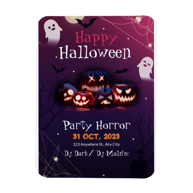 Halloween-Party Einladung, Horror Party Halloween Magnet (Vertikal)