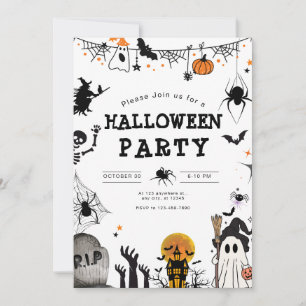 Halloween-Party-Einladung, Kinder Gruselnacht-Part