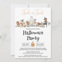 Halloween-Party Einladung, Kinder und Hunde pfeife