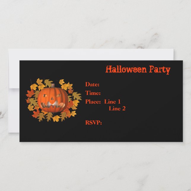 Halloween-Party Einladung Kürbislaterne Card (Vorderseite)