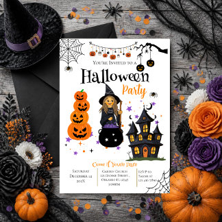 Halloween-Party-Einladung mit Totenköpfen Einladung