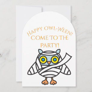 Halloween-Party Einladung Owl Mummy