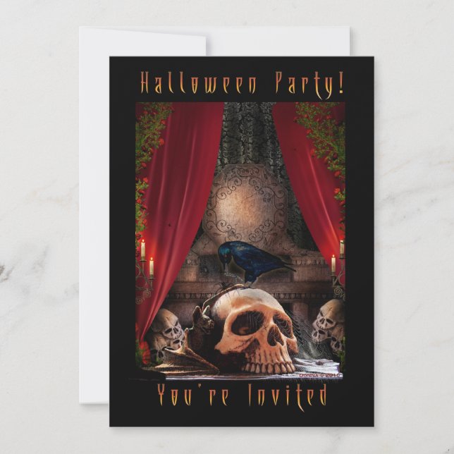 Halloween-Party-Einladung - Raben-Höhle Einladung (Vorderseite)