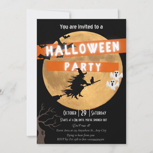 Halloween-Party-Einladung Save The Date (Vorderseite)