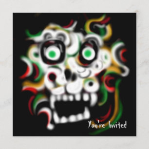 Halloween-Party Einladung Schädel
