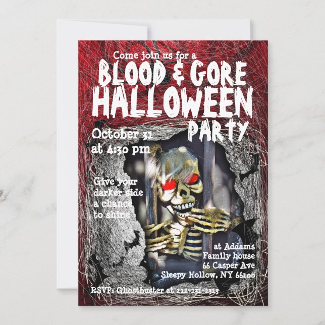 Halloween-Party-Einladung Schädel Einladung (Vorderseite)