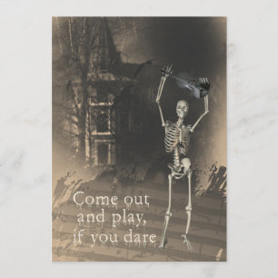 Halloween-Party-Einladung, Skelett mit Violine Einladung