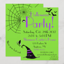 Halloween-Party Einladung Spinnen Fledermäuse Kind