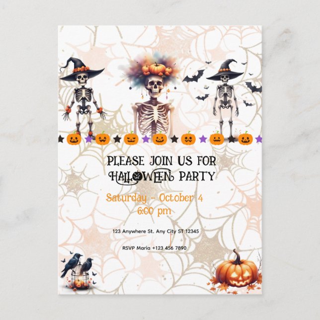 Halloween-Party Einladung - Spooktacular Party Postkarte (Vorderseite)