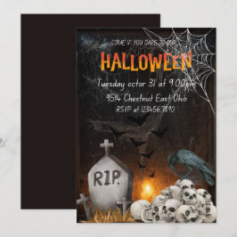 Halloween-Party Einladung, Spooky Ghost Party einl Dankeskarte