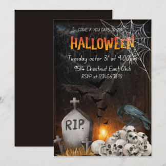 Halloween-Party Einladung, Spooky Ghost Party einl Dankeskarte