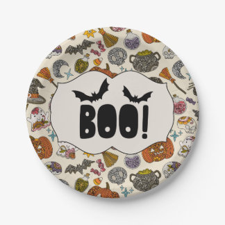 Halloween-Party-Einladung | Süße gruselige Hallowe Pappteller