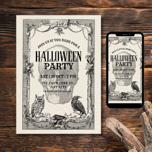 Halloween-Party-Einladung, Vintage Halloween Einladung