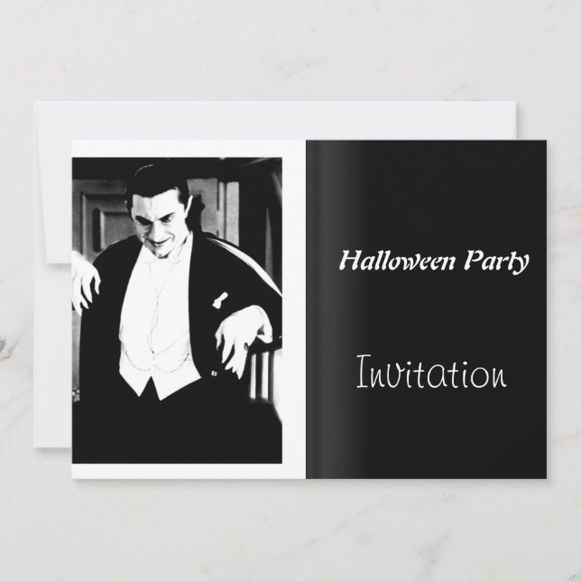 Halloween-Party Einladung Vintagen Filmabend (Vorderseite)