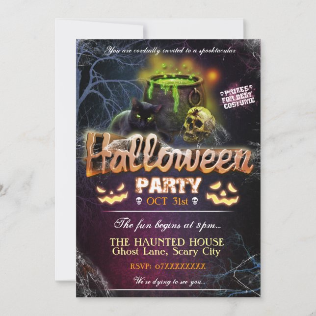 Halloween-Party-Einladung völlig kundengerecht Einladung (Vorderseite)