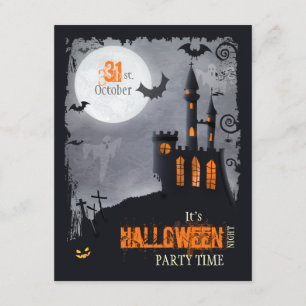 Halloween-Party-Einladung (vorne und hinten) Einladung