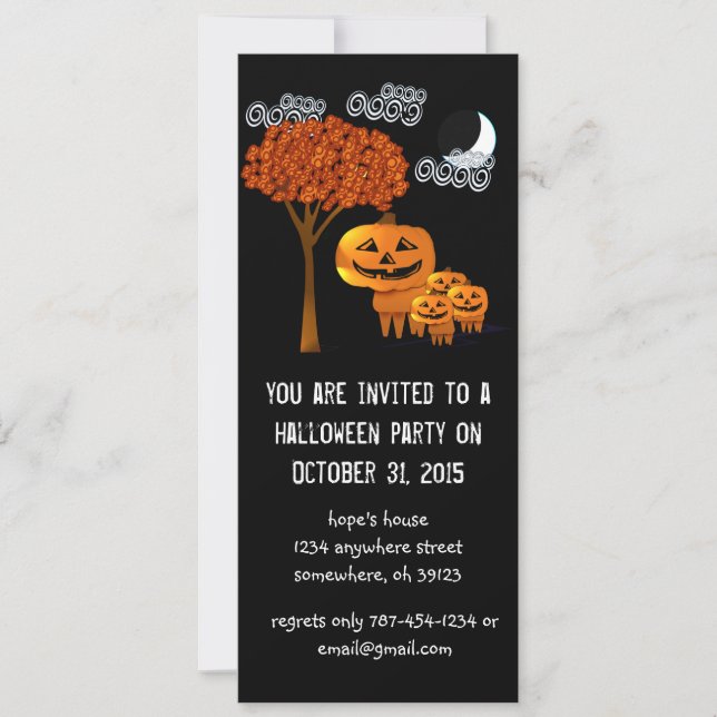 Halloween-Party-Einladungen für Pumpkin Einladung (Vorderseite)