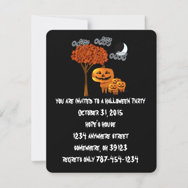 Halloween-Party-Einladungen für Pumpkin Einladung (Vorderseite)