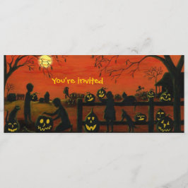 Halloween.Party, Einladungen, Kürbis, Pflaster Einladung