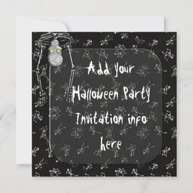 Halloween-Party Einladungen Skelette (Vorderseite)