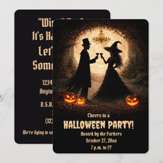 Halloween-Party-Einladungen Wein Thema Cute Save The Date