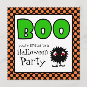 Halloween-Party-Einladungenkleiner Meanie BOO Einladung