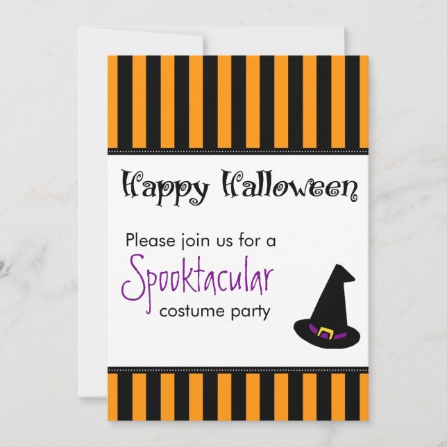 Halloween-Party-Einladungs-Hexe-Hut Einladung (Vorderseite)
