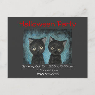Halloween-Party-Einladungs-schwarze Einladungspostkarte