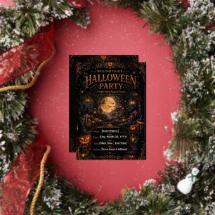 Halloween-Party-Einladungsvorlage Bearbeitbare H Folieneinladung