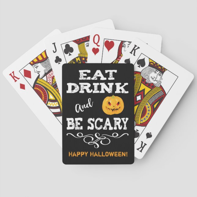Halloween-Party essen Drink & Be Beängstigend Pump Spielkarten (Rückseite)