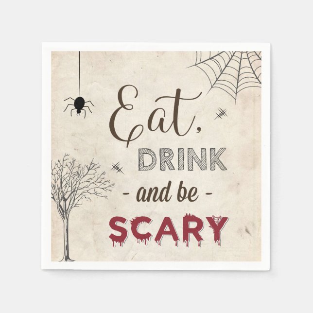 Halloween-Party essen Drink Beängstigend Tischcock Serviette (Vorderseite)