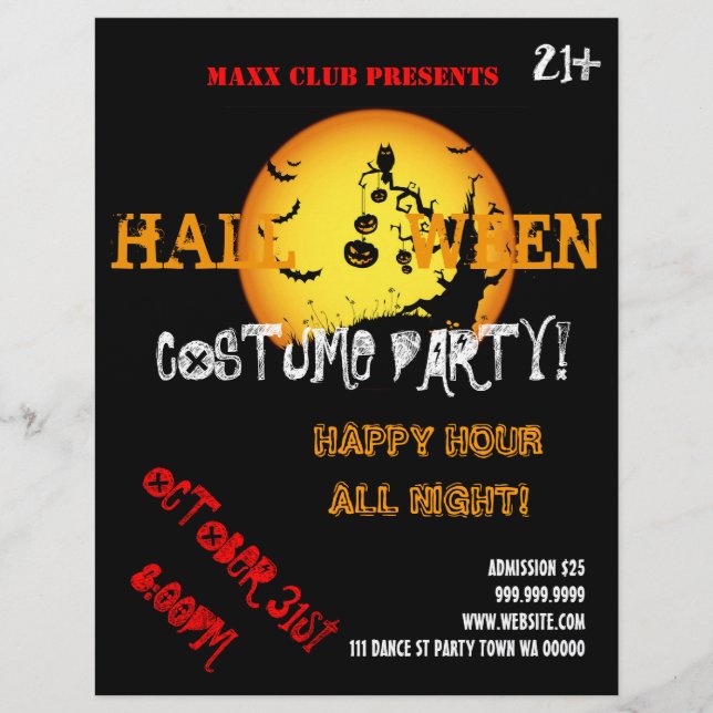Halloween-Party Event Ankündigung DJ CLUB Flyer (Vorne)