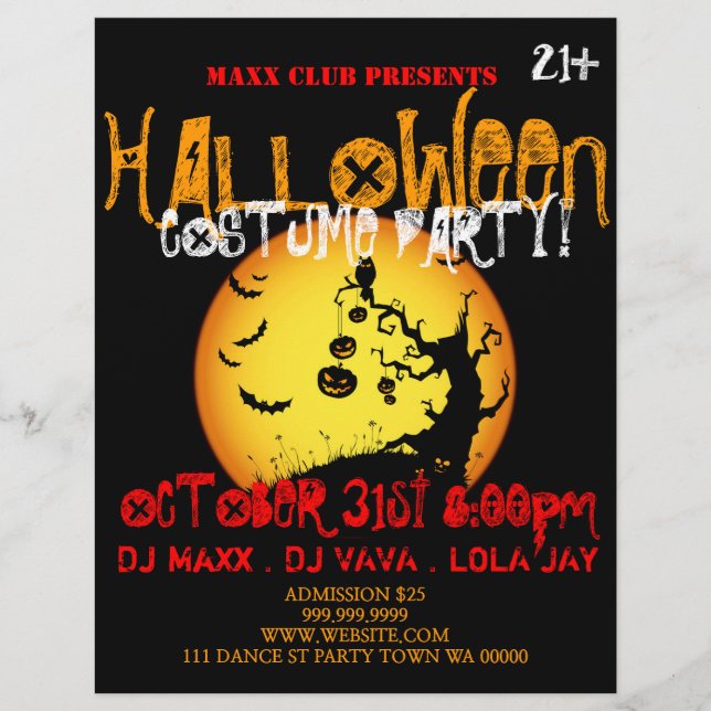 Halloween-Party Event Ankündigung DJ CLUB Flyer (Vorne)