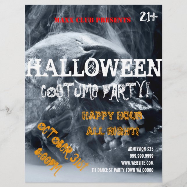 Halloween-Party Event Ankündigung DJ CLUB Flyer (Vorne)
