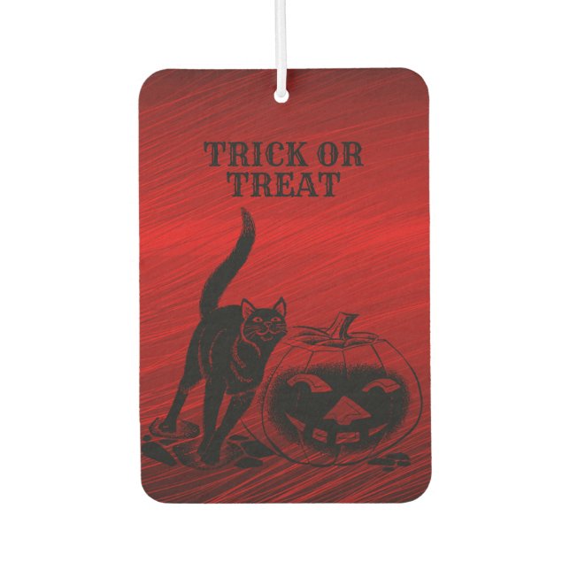 Halloween-Party Evil Black Cat Pumpkin Red Beängst Autolufterfrischer (Vorderseite)