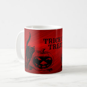 Halloween-Party Evil Black Cat Pumpkin Red Beängst Kaffeetasse