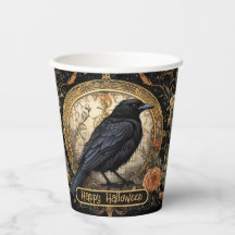 Halloween-Party Evil Black Crow Orange Blume