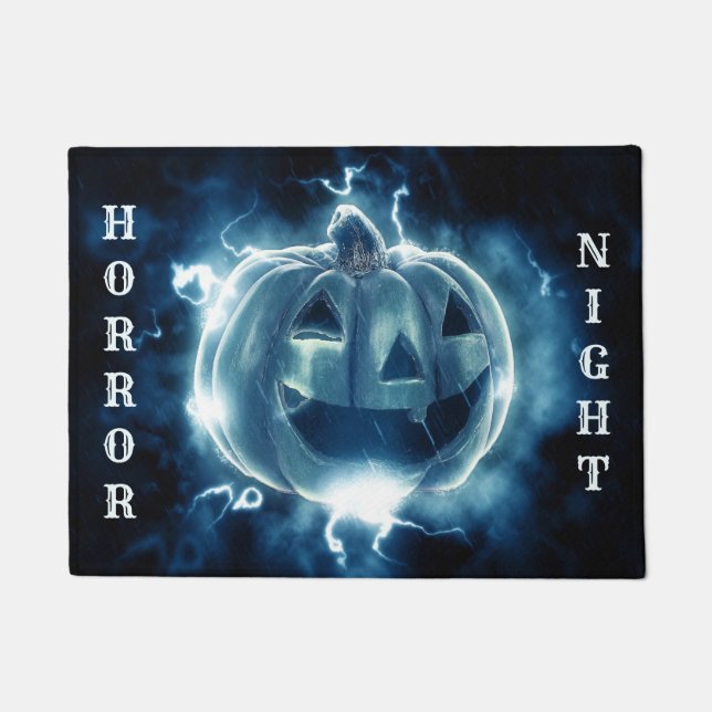 Halloween-Party Evil Blue Pumpkin Horror Beängstig Fußmatte (Vorderseite)
