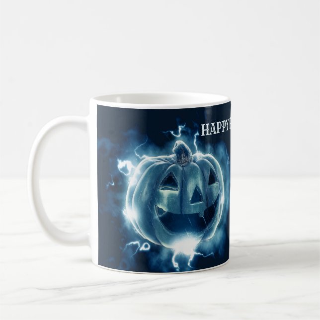 Halloween-Party Evil Blue Pumpkin Horror Beängstig Kaffeetasse (Links)