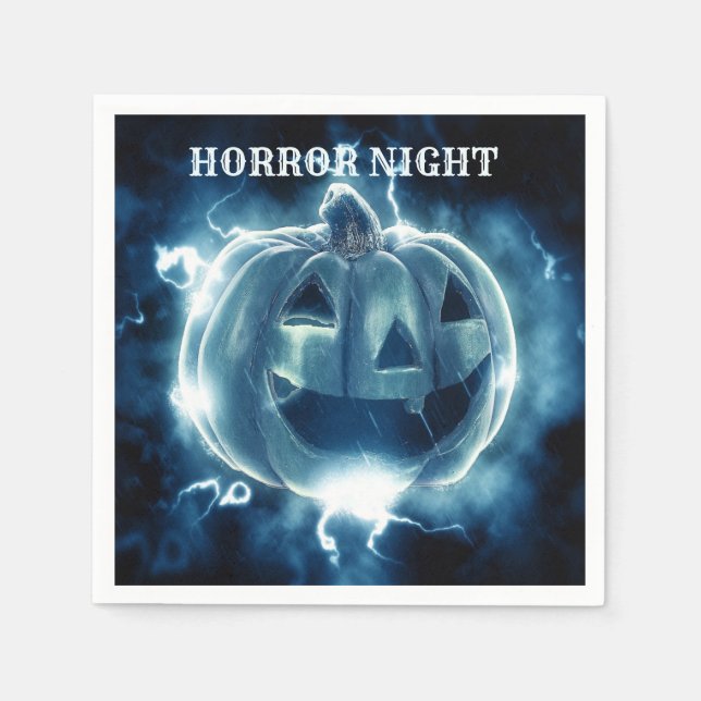 Halloween-Party Evil Blue Pumpkin Horror Beängstig Serviette (Vorderseite)