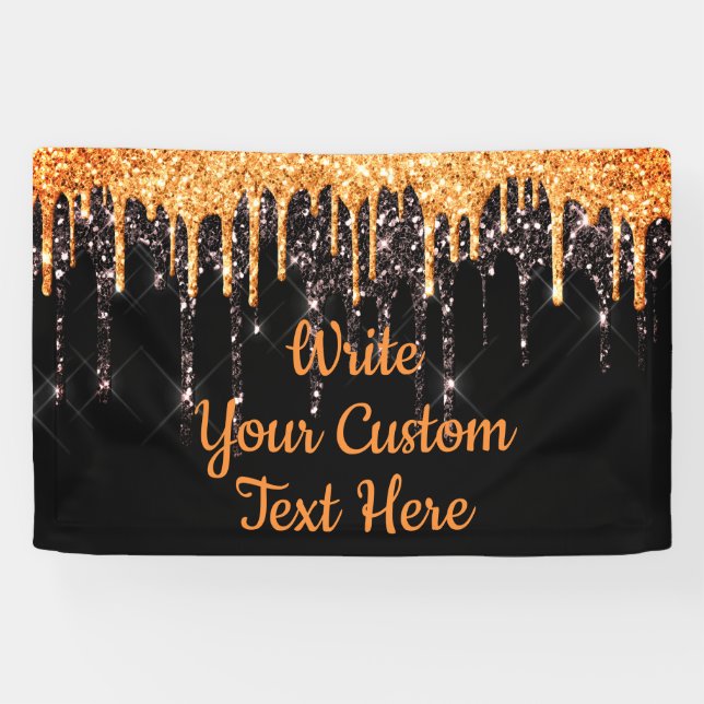 Halloween-Party Foto Stand Prop Orange und Schwarz Banner (Horizontal)